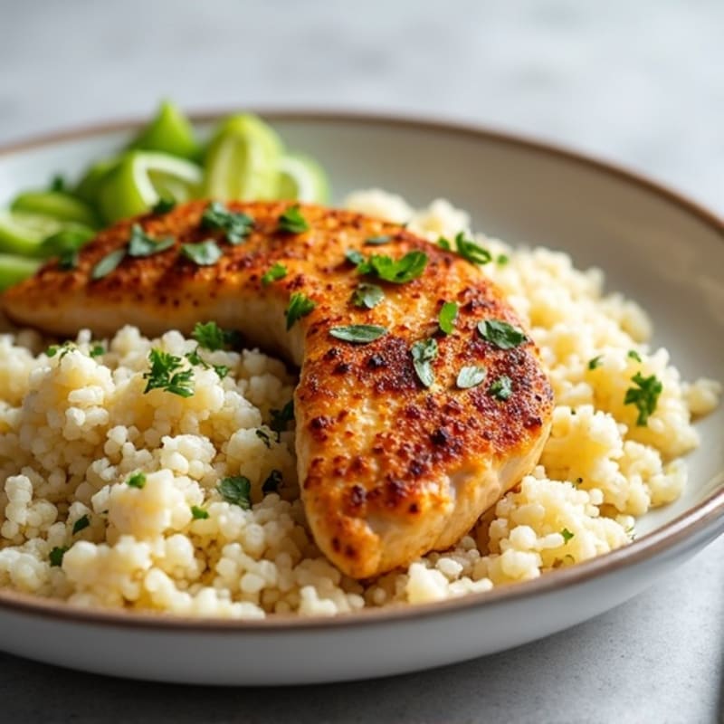 Creamy Yogurt-Spiced Chicken with Cauliflower Rice