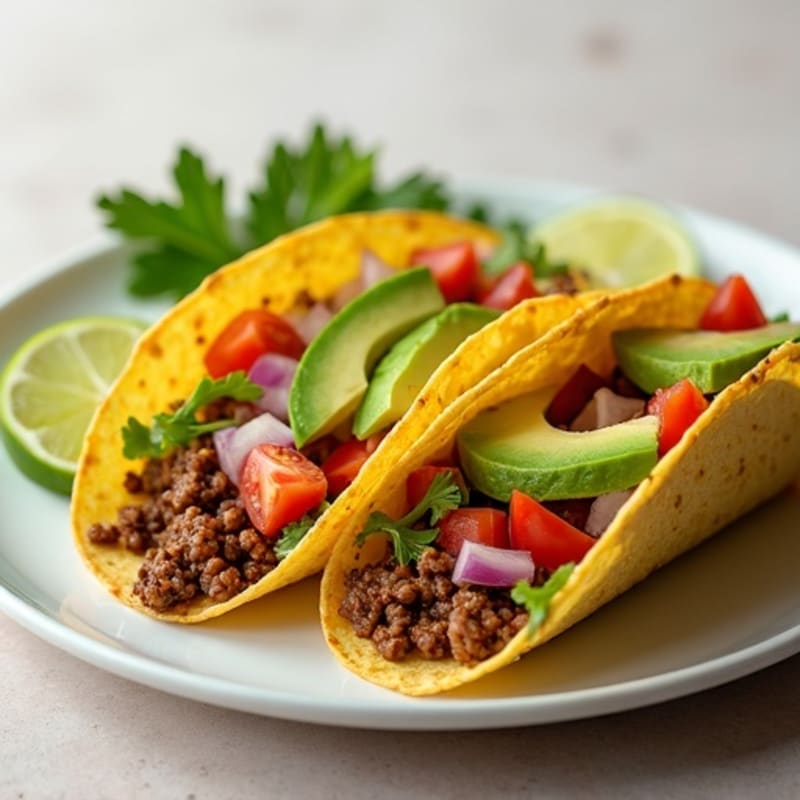 Lean Ground Beef Soft Tacos with Fresh Veggies