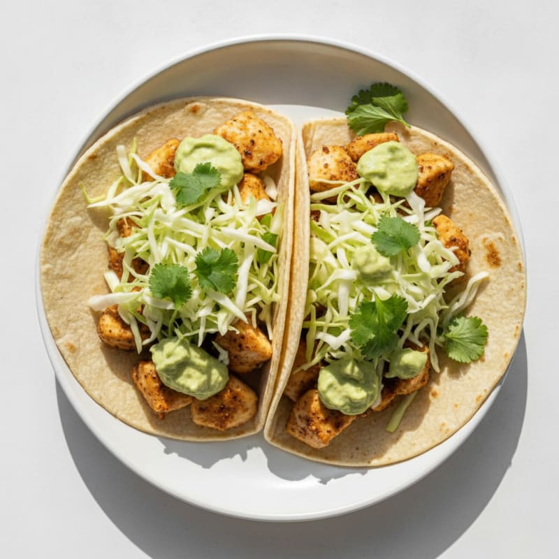Chicken Tacos with Avocado Crema
