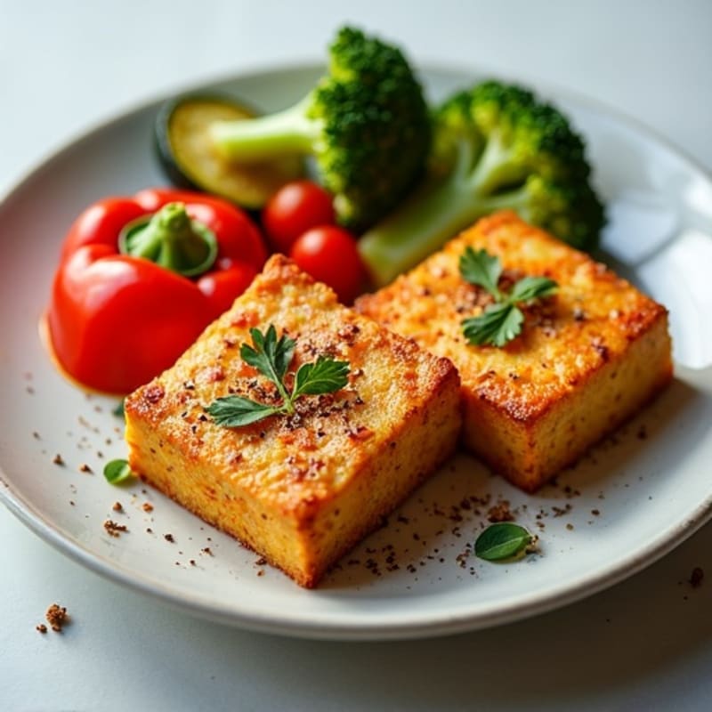 Crispy Baked Tofu with Roasted Vegetables