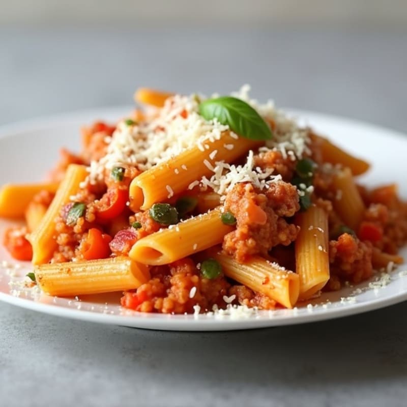 Lean Ground Turkey and Vegetable Cheesy Baked Pasta