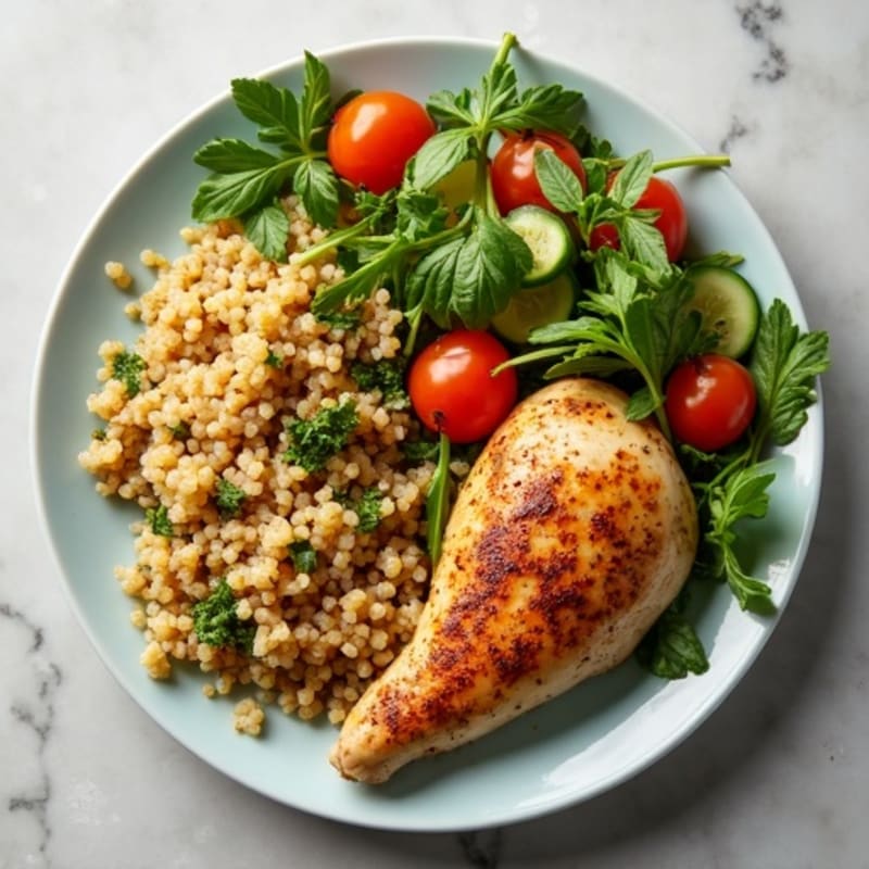 Spiced Roasted Chicken with Fresh Herb Salad
