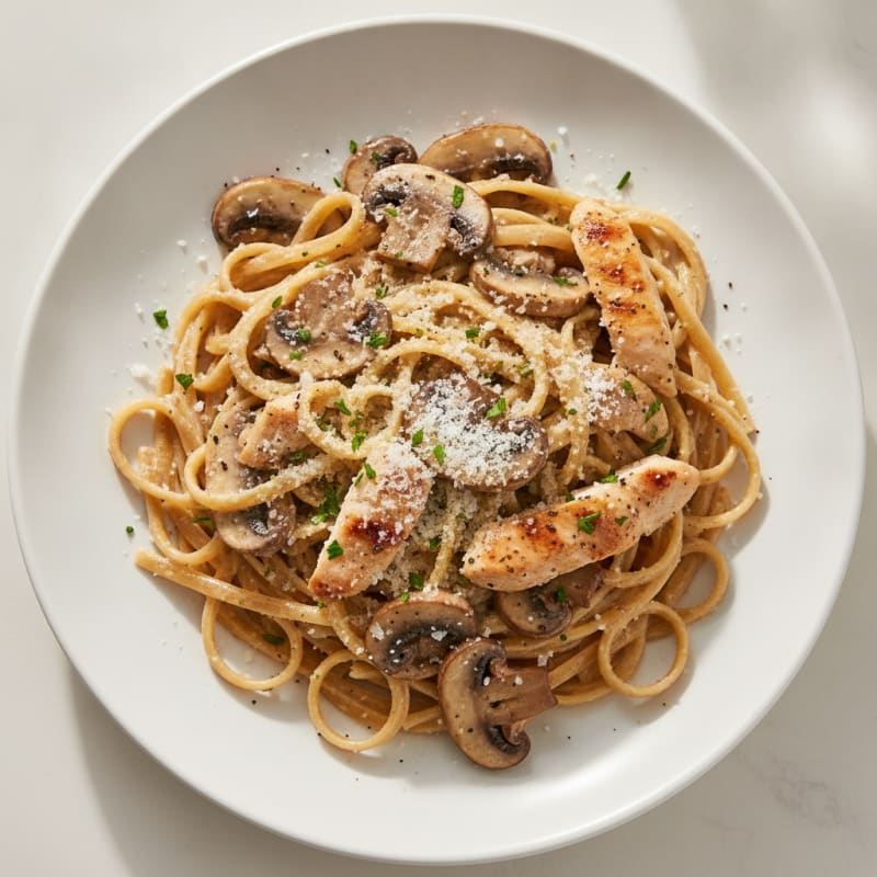 Truffle Mushroom Linguine with Parmesan