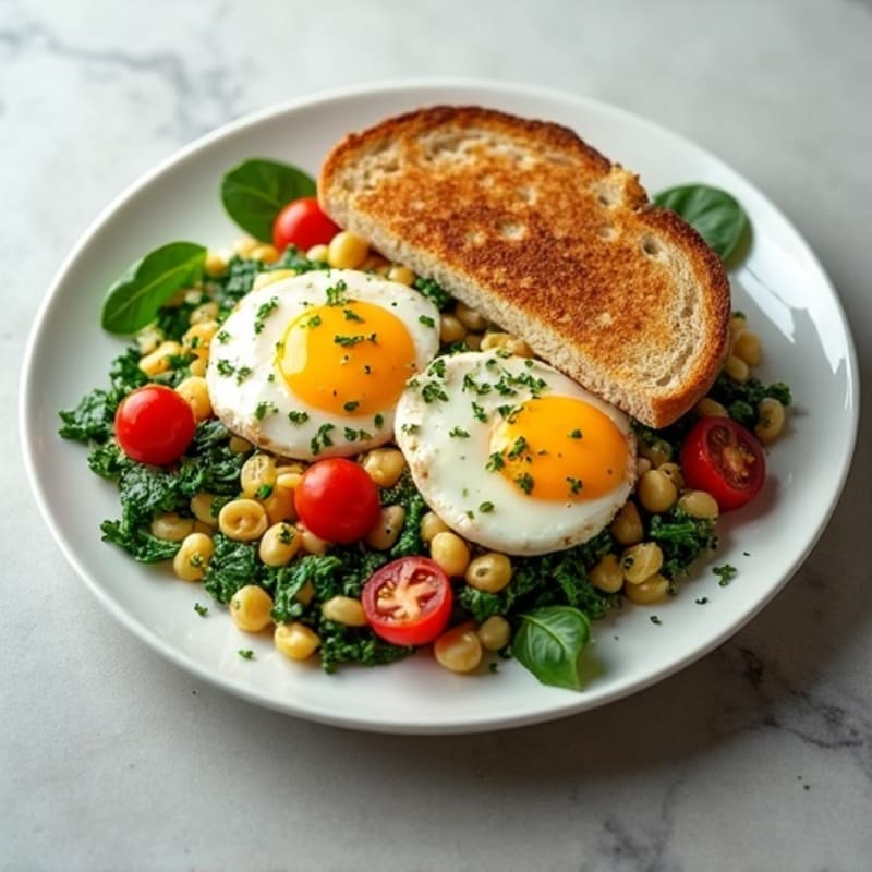 Egg White Spinach Scramble with Feta and Cherry Tomatoes