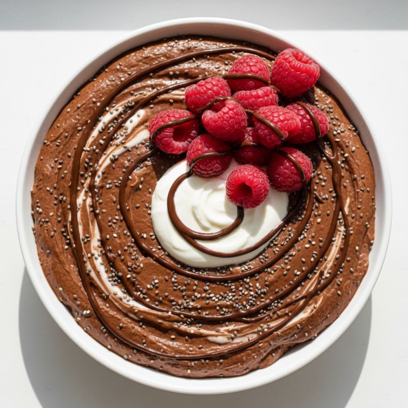 Chocolate Protein Mousse with Greek Yogurt and Chia Seeds