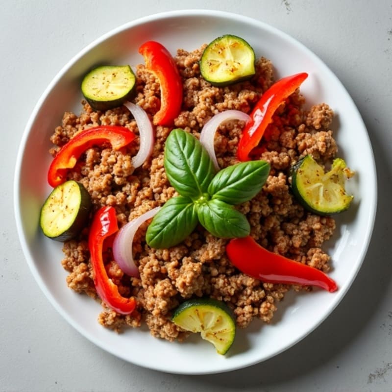 Savory Ground Turkey and Crispy Roasted Vegetables