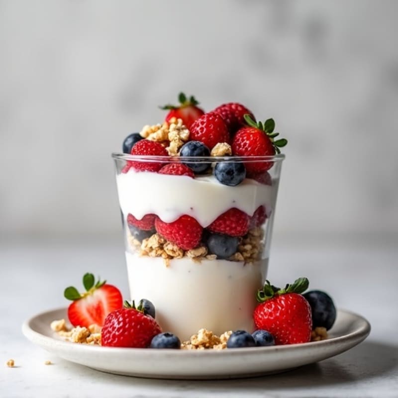 Greek Yogurt Protein Parfait with Mixed Berries