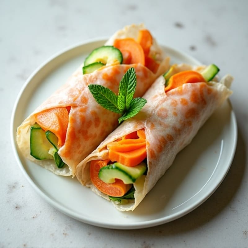 Fresh Salmon and Crunchy Vegetable Rolls
