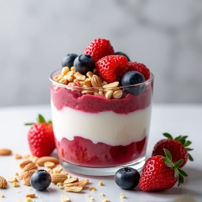Greek Yogurt Protein Parfait with Mixed Berries