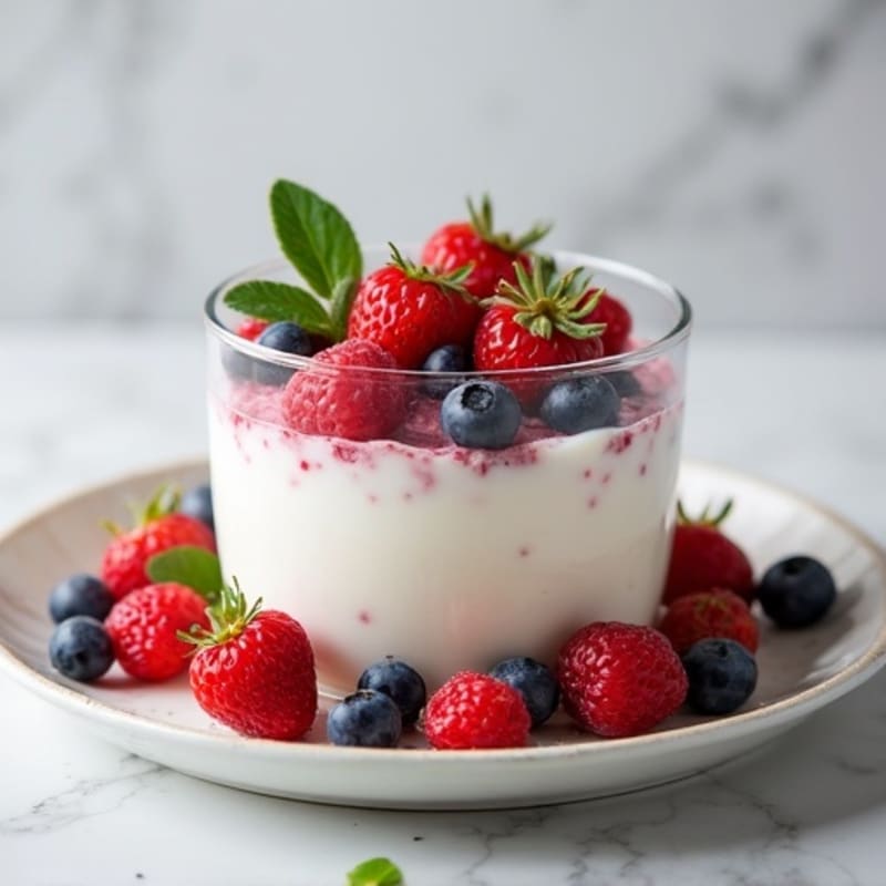 Silky Greek Yogurt Protein Pudding with Berries