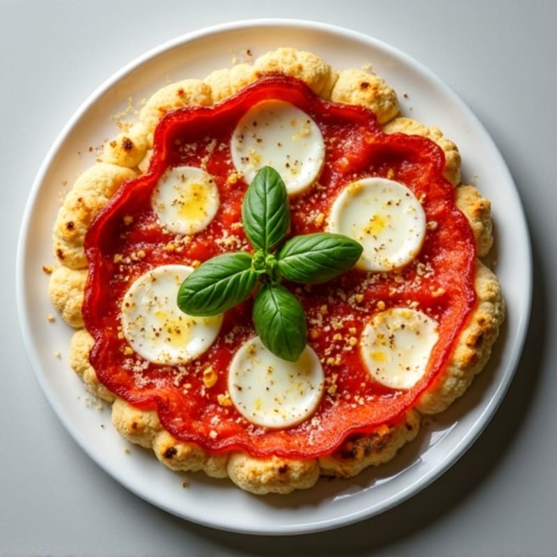 Cauliflower Crust Margherita Pizza with Fresh Basil