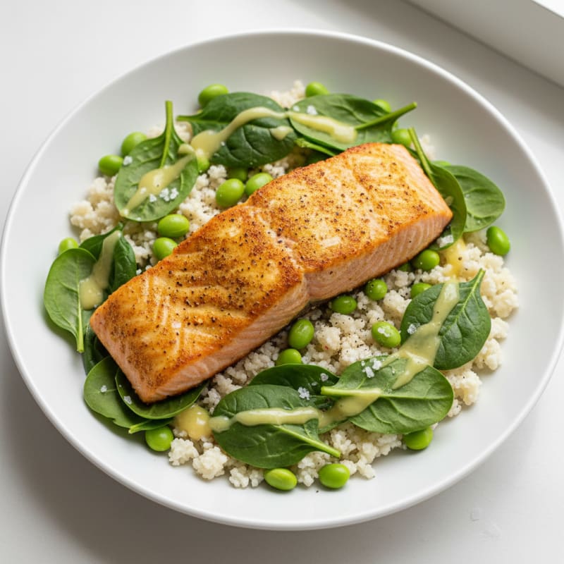 Golden Pan-Seared Salmon Power Bowl