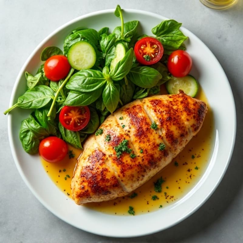 Spiced Roasted Chicken with Fresh Herb Salad
