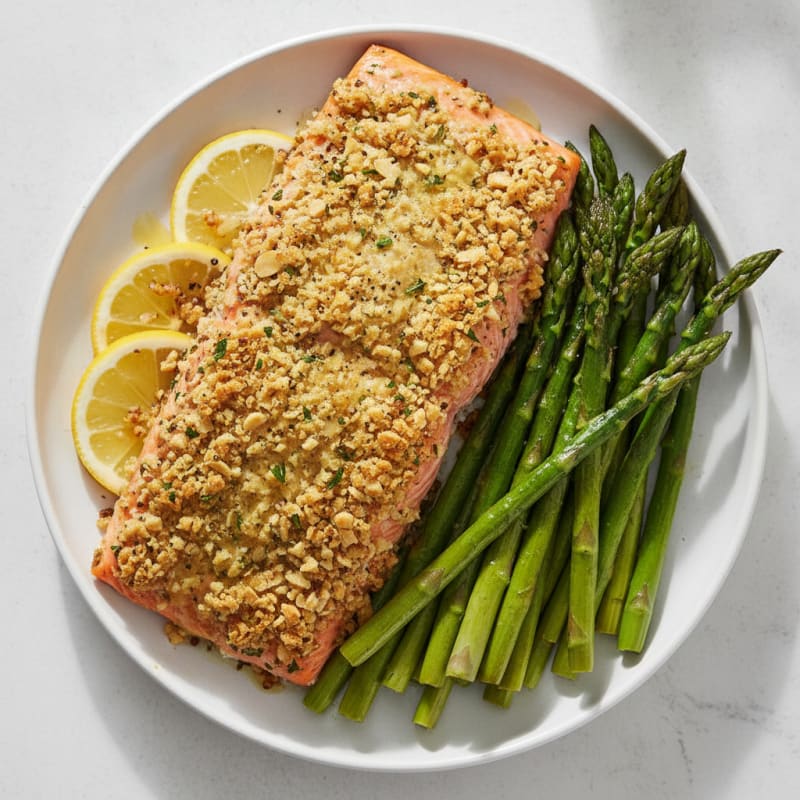 Herb-Crusted Salmon with Roasted Asparagus