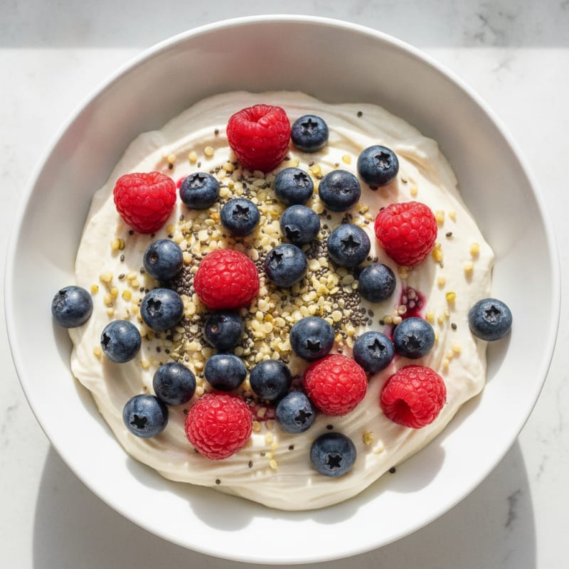 Silky Greek Yogurt Protein Pudding with Berries