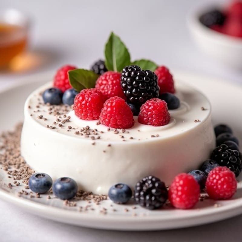 Silky Greek Yogurt Protein Mousse with Mixed Berries