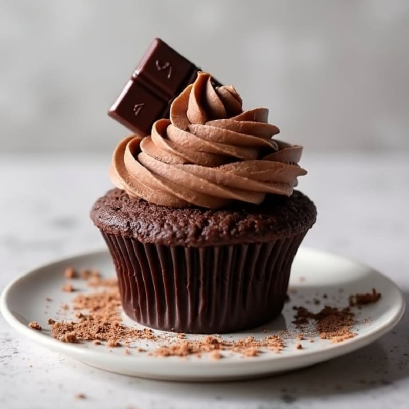 Protein-Packed Dark Chocolate Greek Yogurt Cupcake