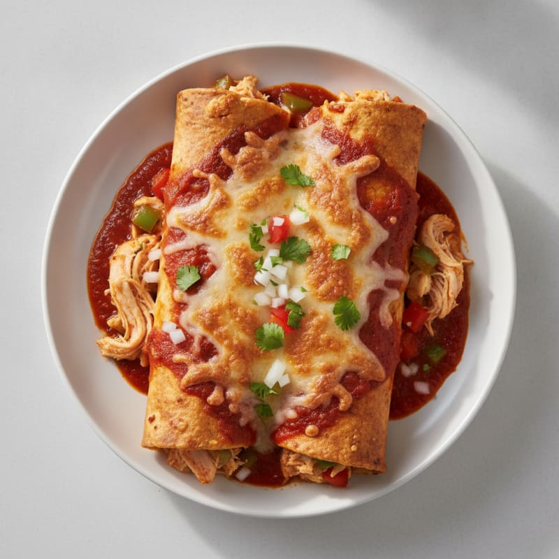Chicken Enchiladas with Red Sauce