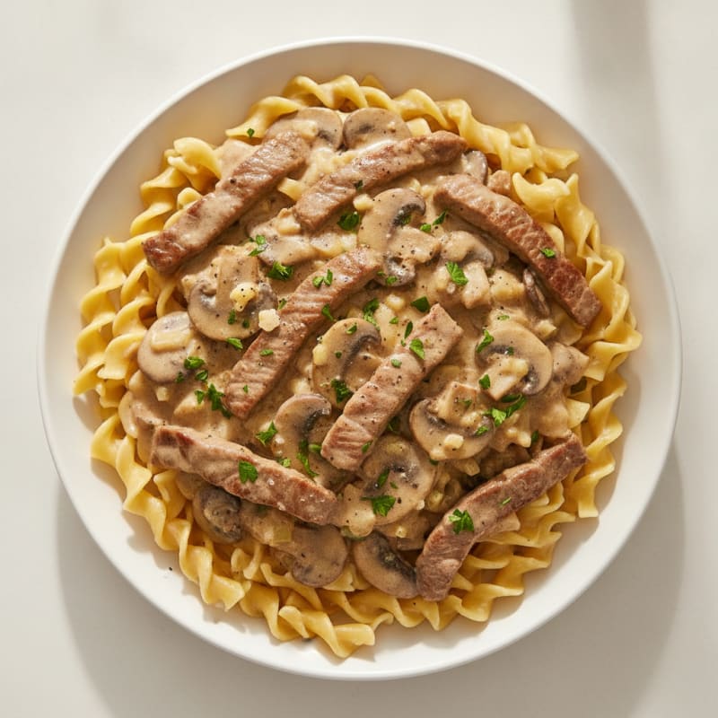 Classic Beef Stroganoff with Egg Noodles