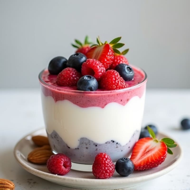 Greek Yogurt Protein Mousse with Berries and Almonds
