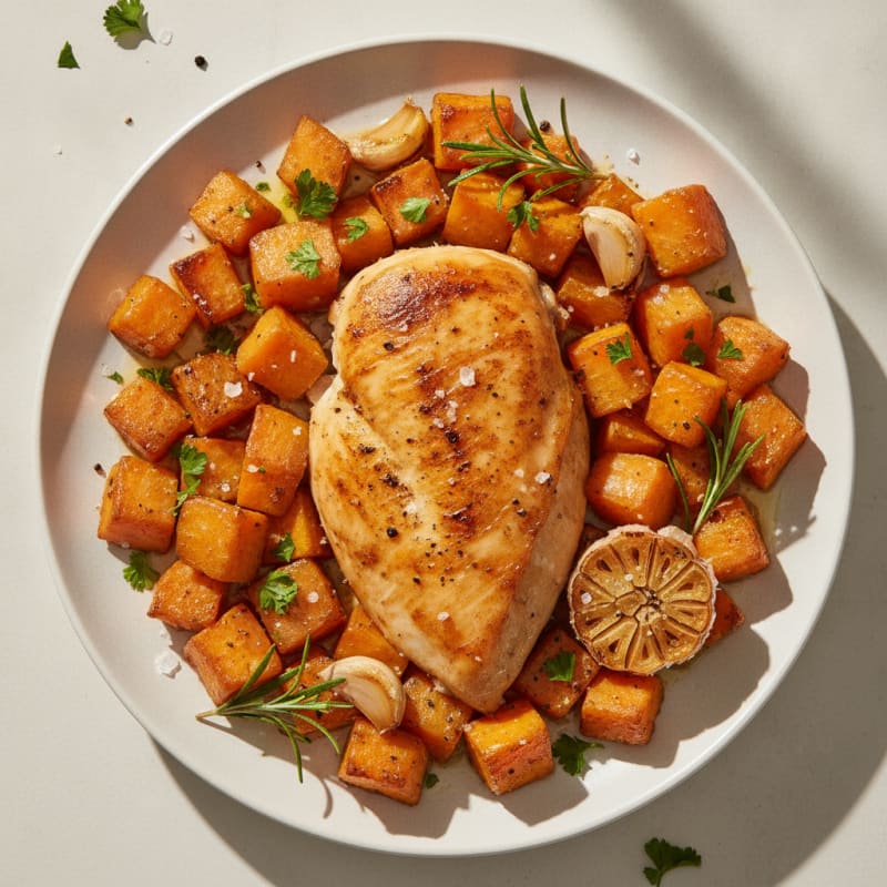 Garlic Herb Roasted Chicken with Root Vegetables
