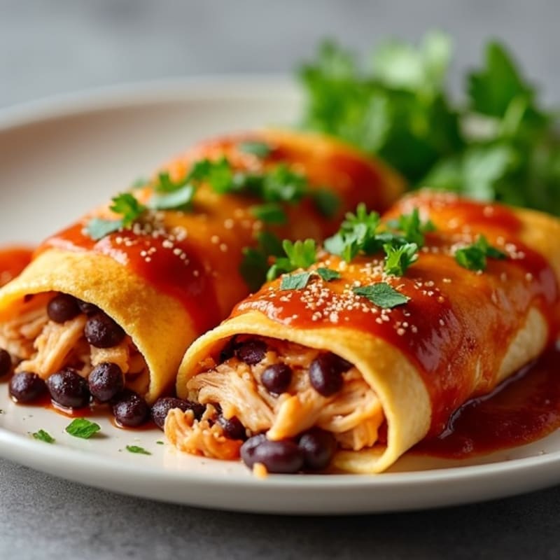 Hearty Baked Chicken and Black Bean Enchiladas