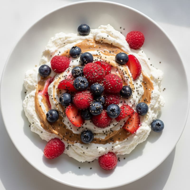 Silky Greek Yogurt Protein Mousse with Mixed Berries