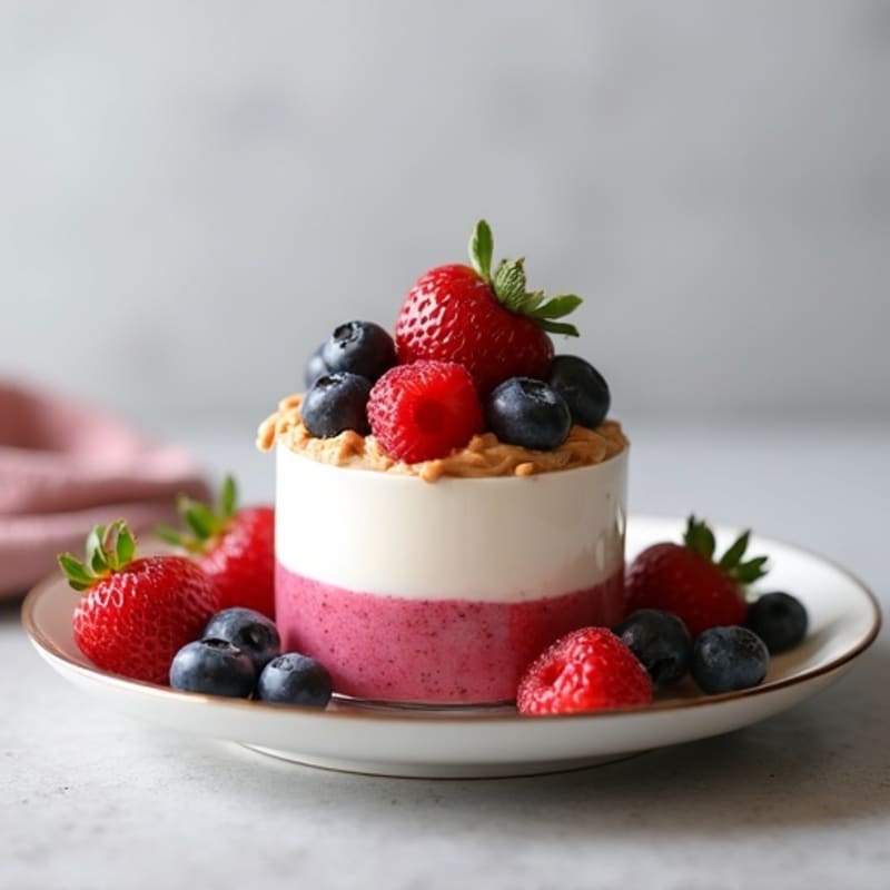 Greek Yogurt Protein Parfait with Mixed Berries and Almond Butter