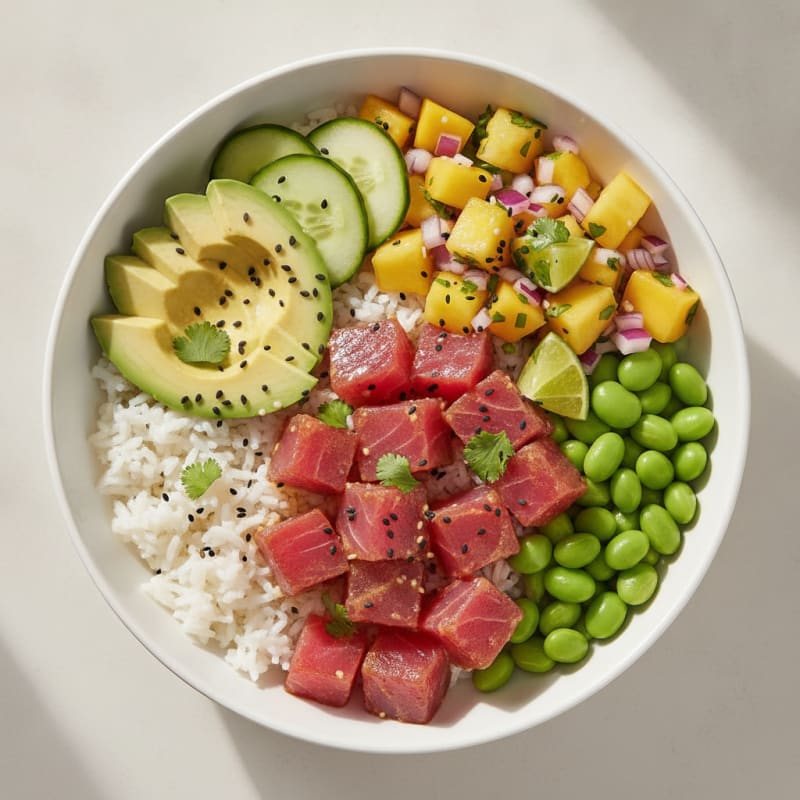 Ahi Tuna Poke Bowl with Tropical Salsa