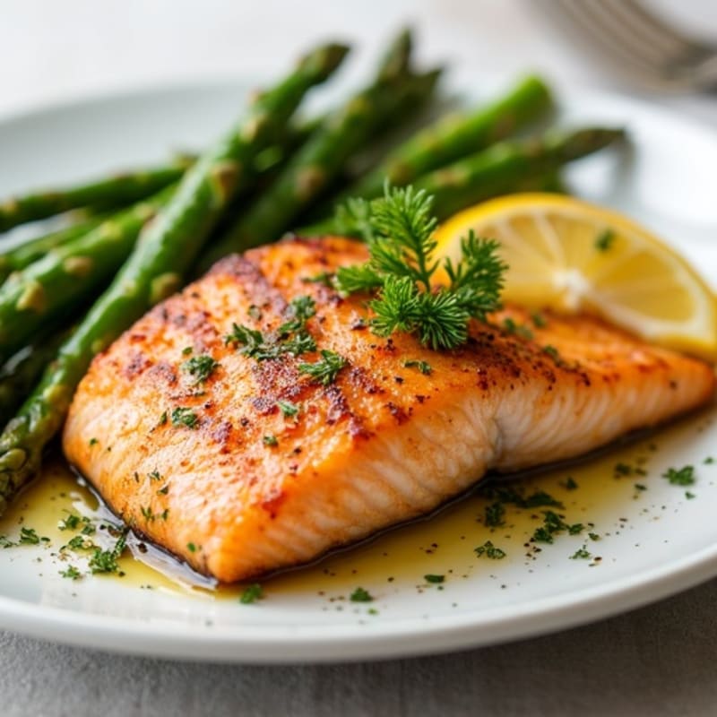 Crispy Lemon-Herb Roasted Salmon with Fresh Asparagus