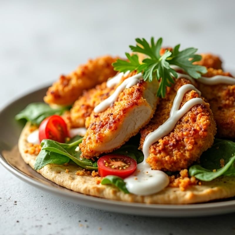 Crispy Chicken BBQ Ranch Flatbread