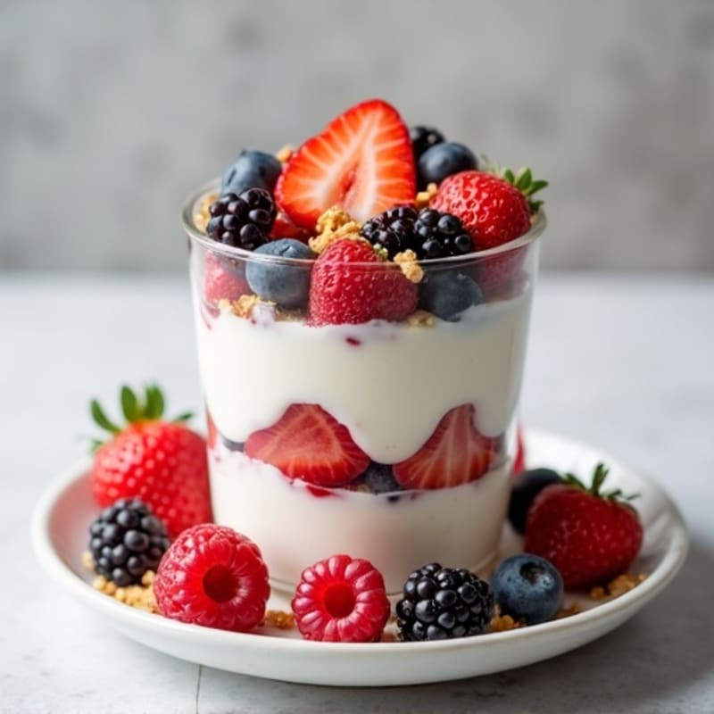 Creamy Greek Yogurt Protein Parfait with Mixed Berries