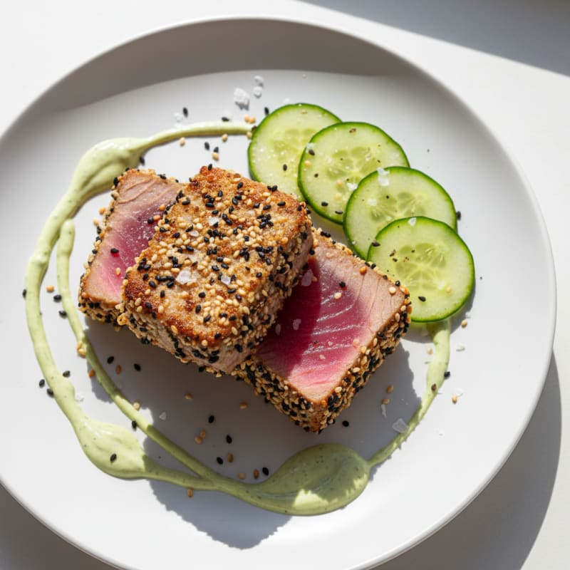 Pan-Seared Ahi Tuna with Wasabi Mayo