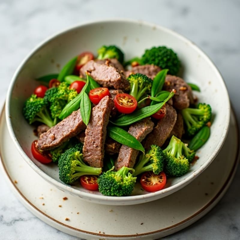 Lean Beef Stir Fry with Broccoli and Snap Peas