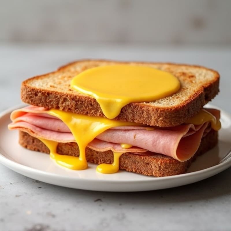 Open-Face Honey Mustard Ham and Swiss Melt