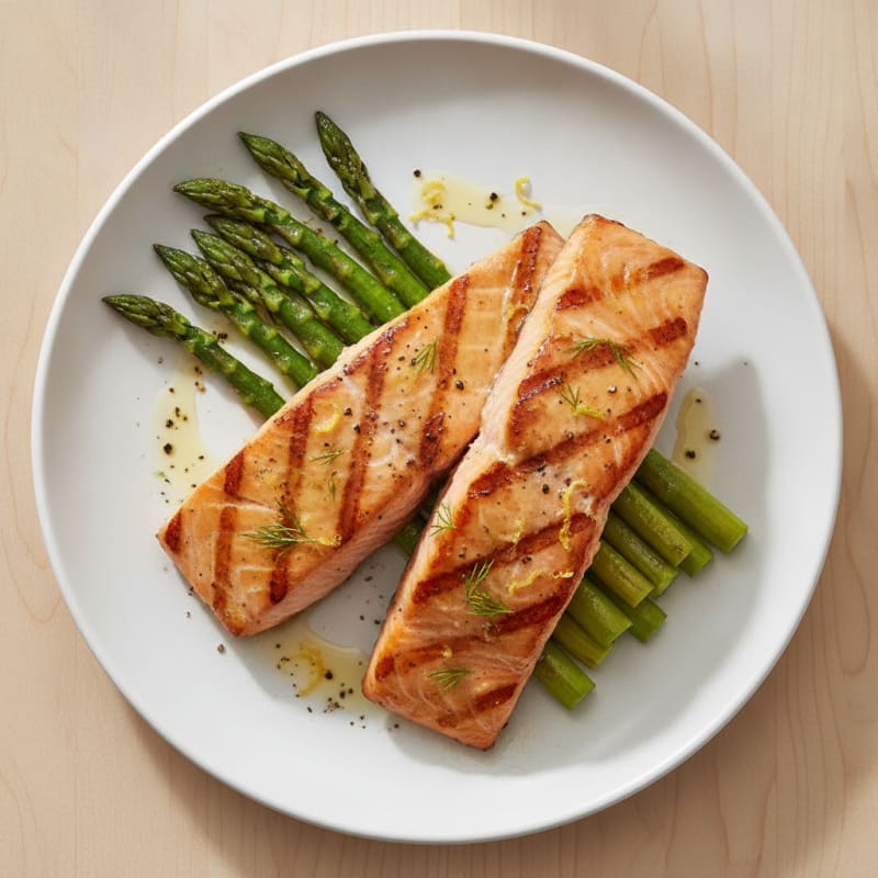 Lemon Herb Grilled Salmon with Asparagus
