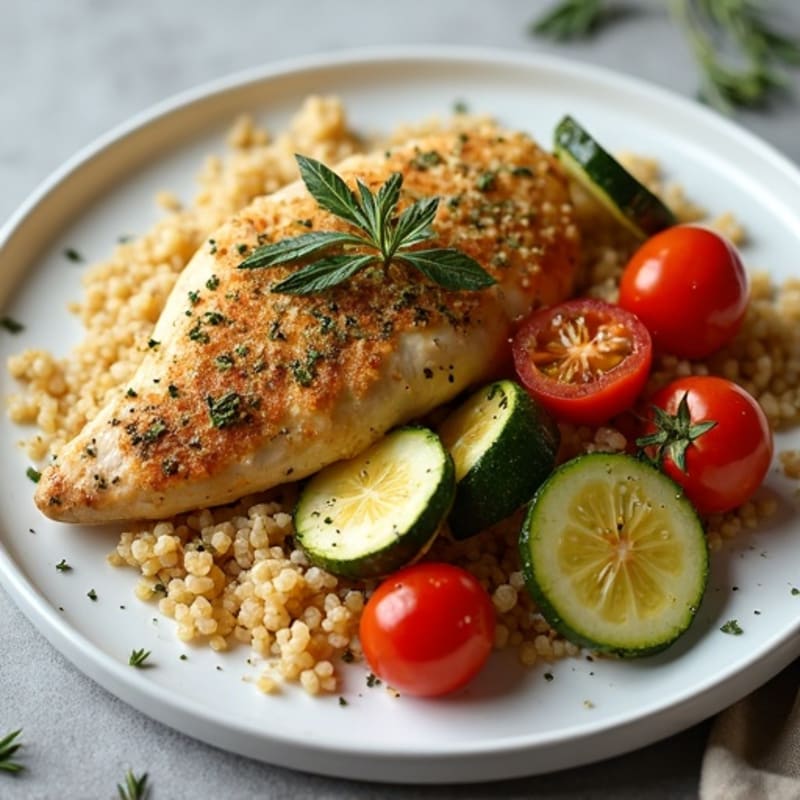 Herb-Crusted Baked Chicken with Roasted Vegetables