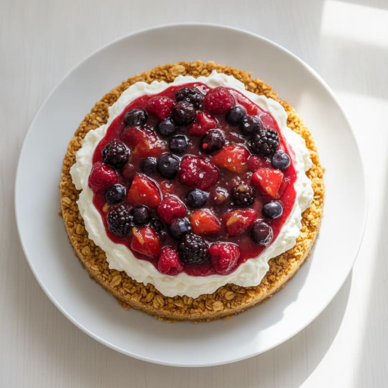 Classic No-Bake Cheesecake with Berry Topping