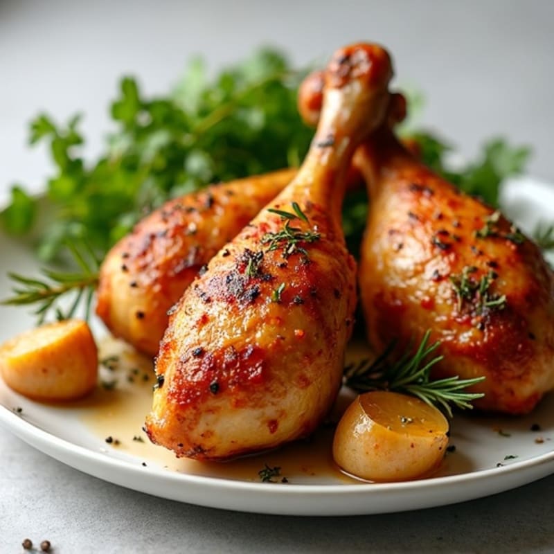 Crispy Herb-Roasted Chicken Legs with Garlic