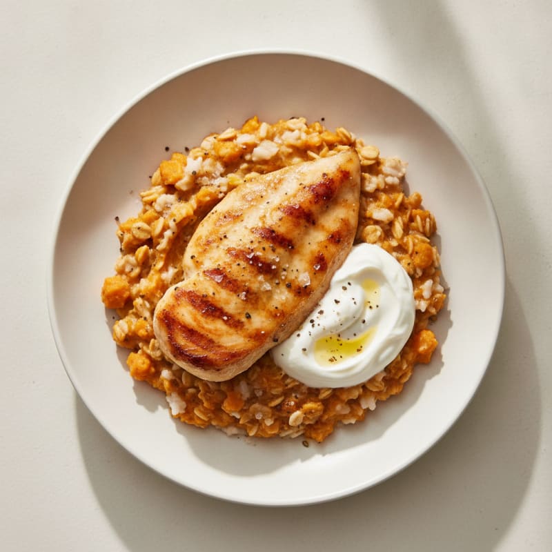 Chicken Breast with Sweet Potato Oatmeal