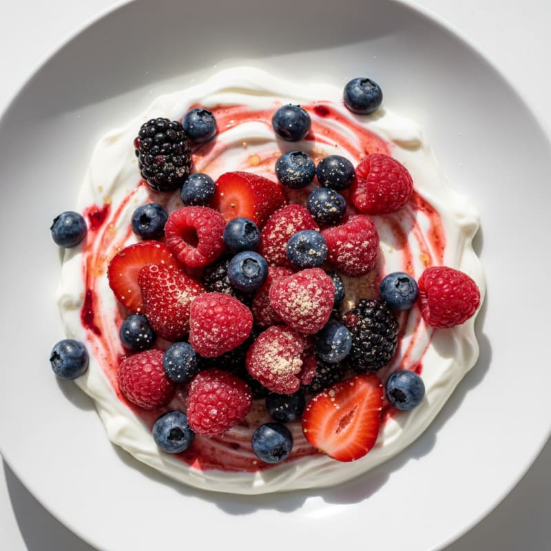 Creamy Greek Yogurt Protein Pudding with Mixed Berries