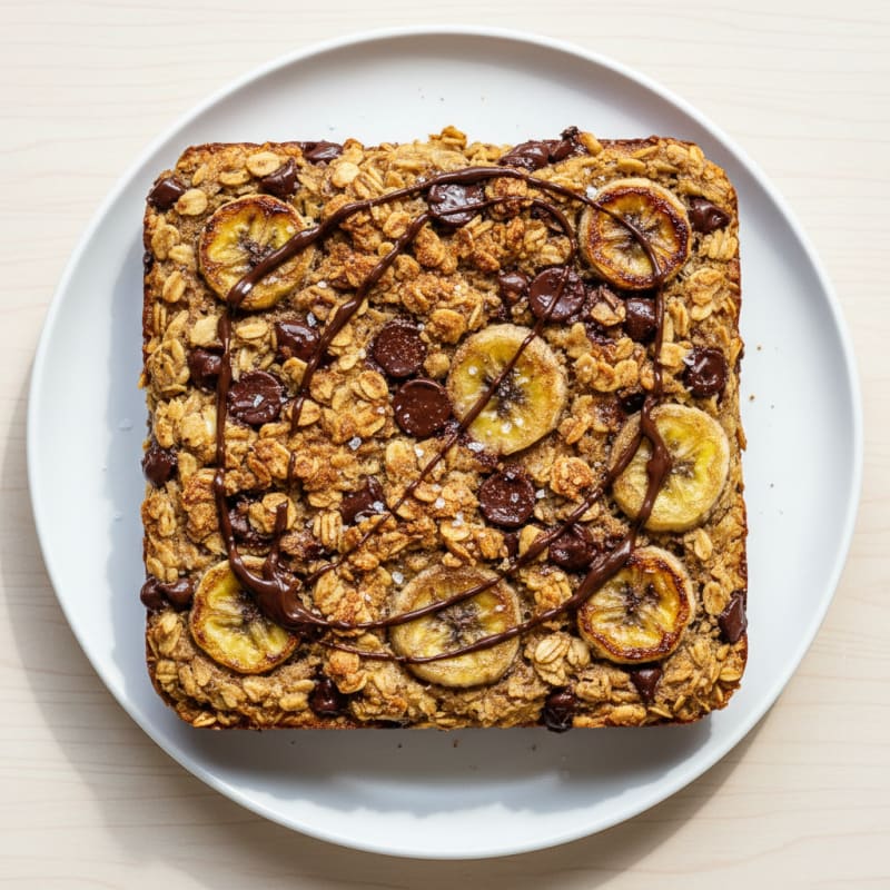 Warm Chewy Chocolate Chip Oatmeal Bake