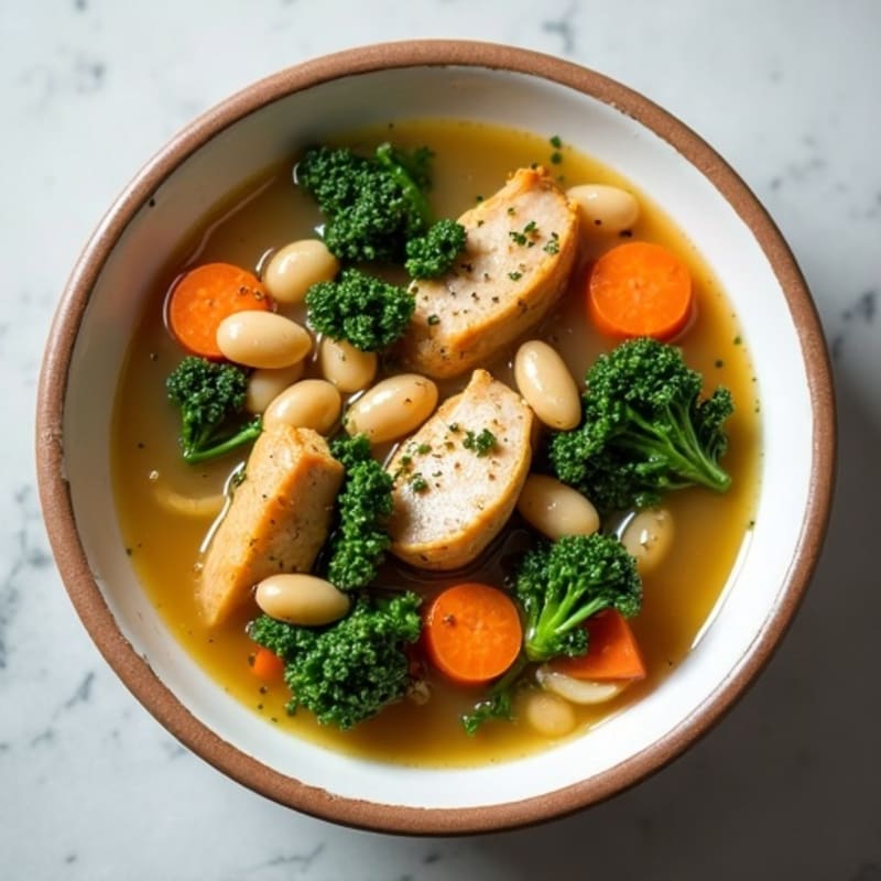 Hearty White Bean Kale Soup with Italian Chicken