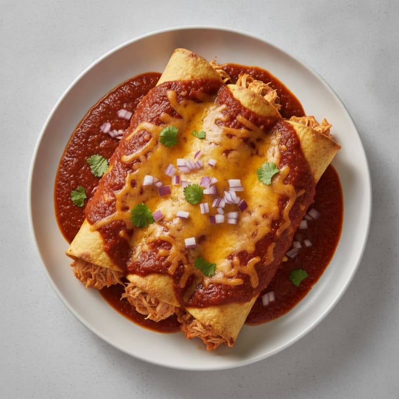 Chicken Enchiladas with Ancho Chili Sauce