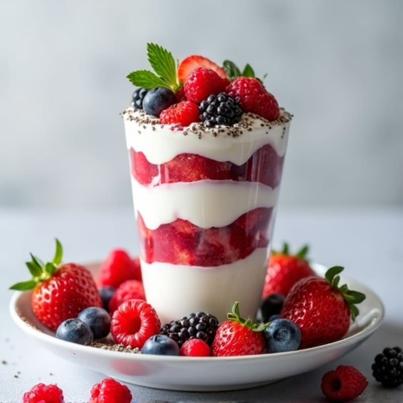 Creamy Greek Yogurt Protein Parfait with Mixed Berries