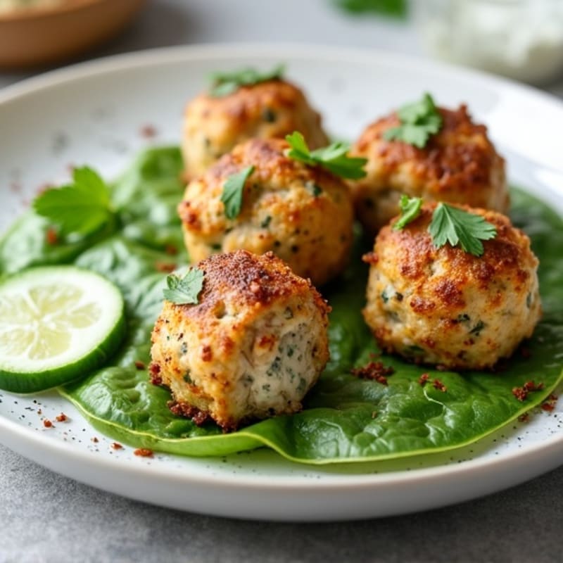 Herb-Lemon Ground Chicken Meatballs with Tzatziki