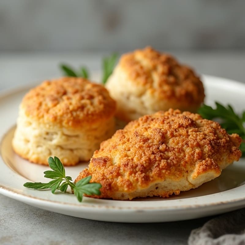 Crispy Baked Chicken with Savory Herb Biscuits