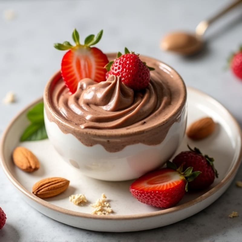 Chocolate Protein Greek Yogurt with Almond Butter Swirl