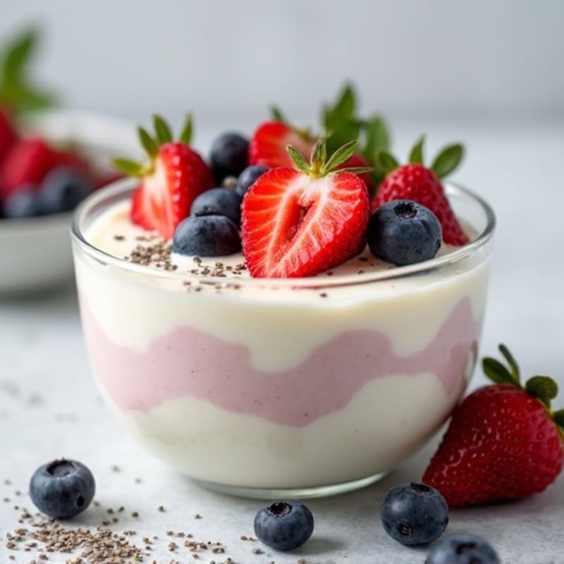 Silky Protein Yogurt Mousse with Fresh Berries