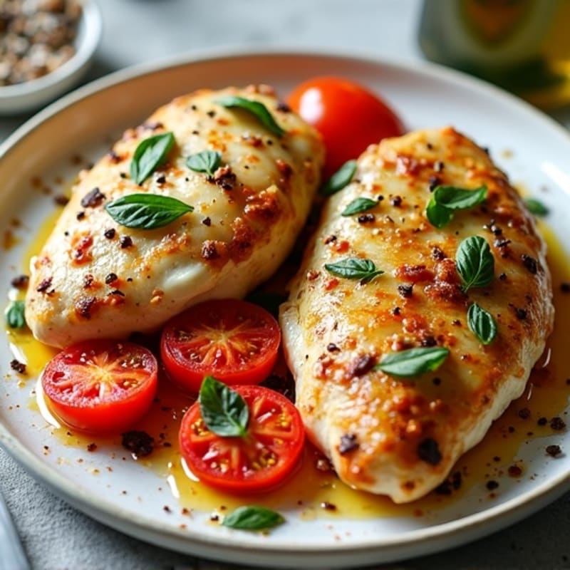 Sheet Pan Chicken Margherita with Roasted Tomatoes and Fresh Mozzarella